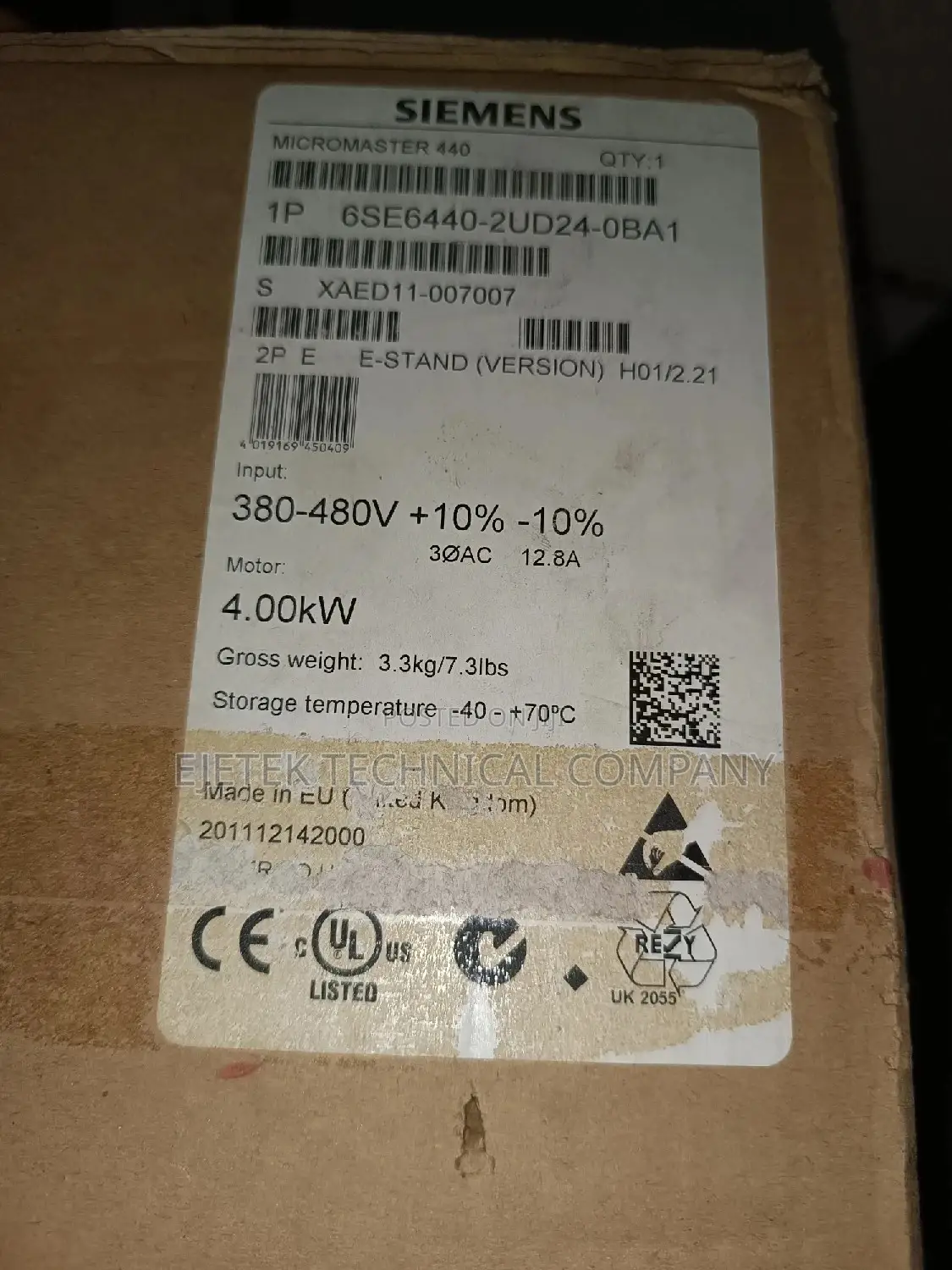 Siemens VFD Motor Drive 4kw/5hp 380v