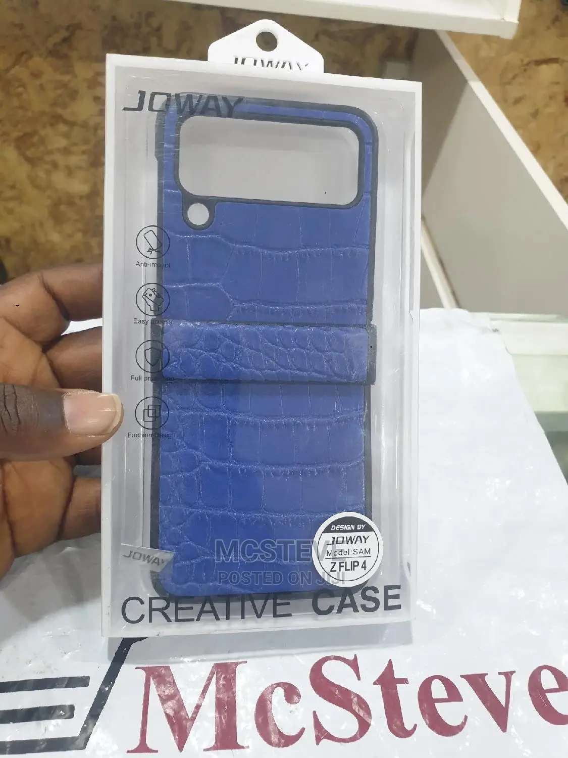 Croc Case Cover for Samsung Galaxy Z Flip 4 Blue