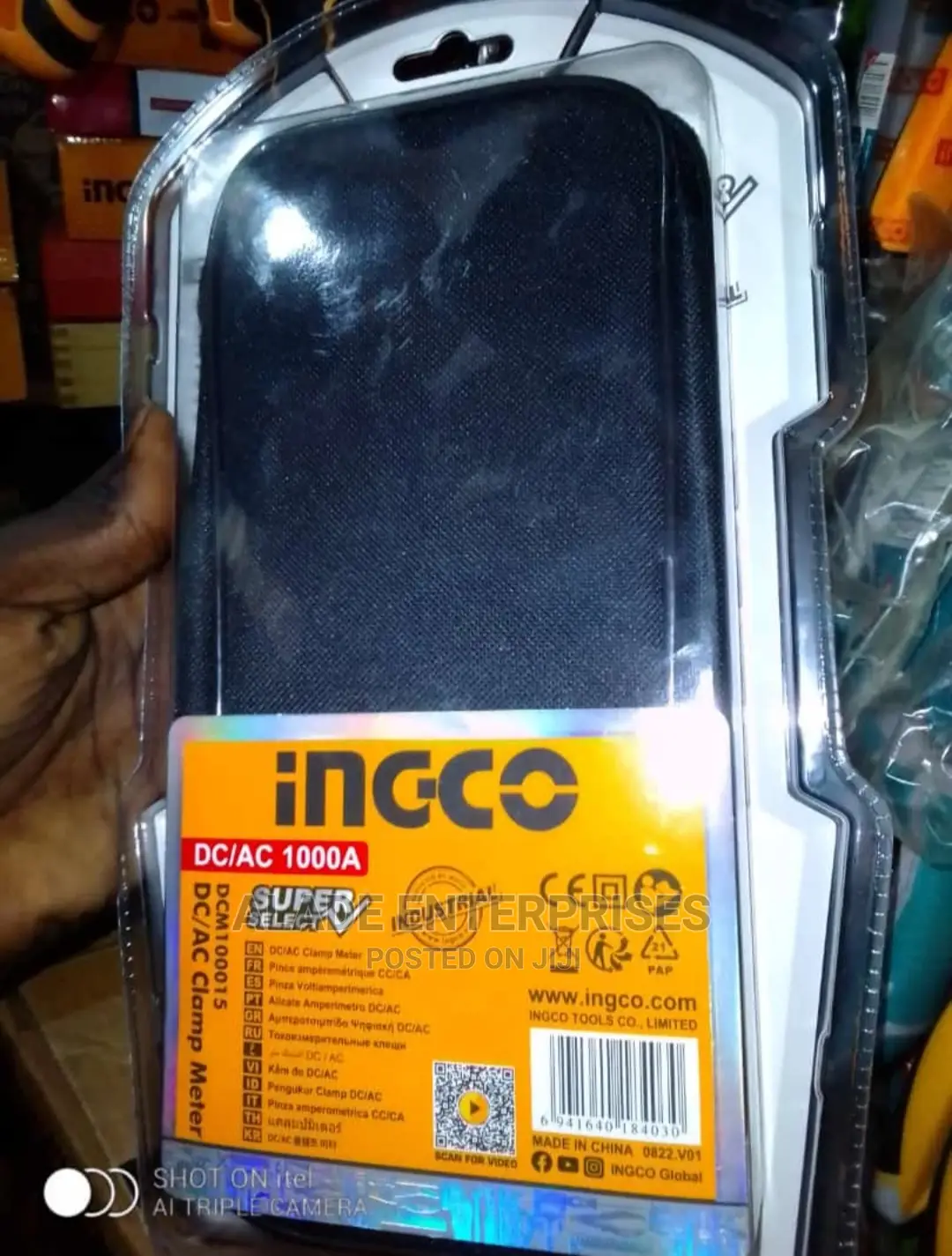 INGCO 1000A Digital AC/DC Clamp Meter AC/DC Current to 1000A