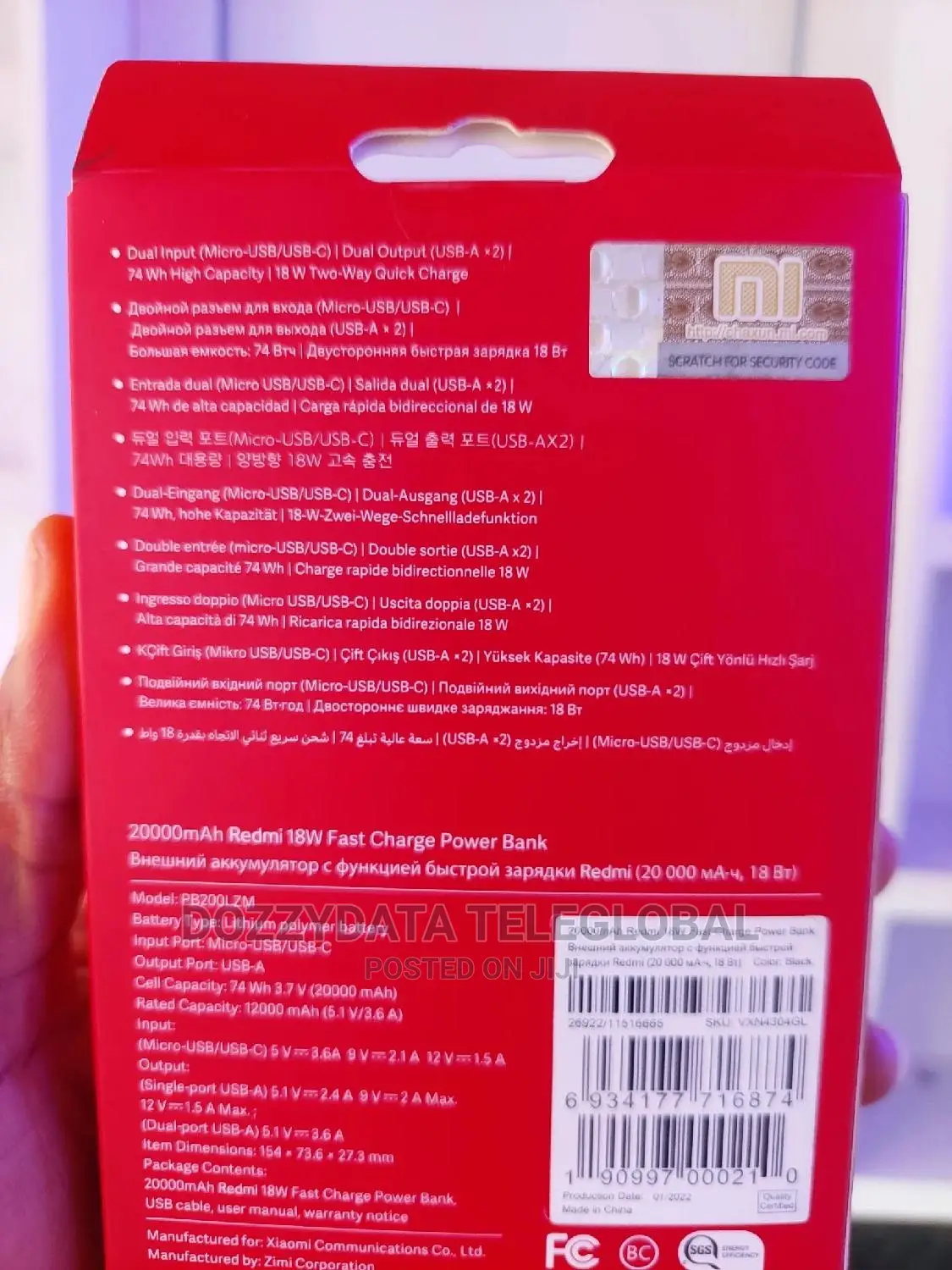 Redmi 20000mah 18w Fast Charge Powerbank