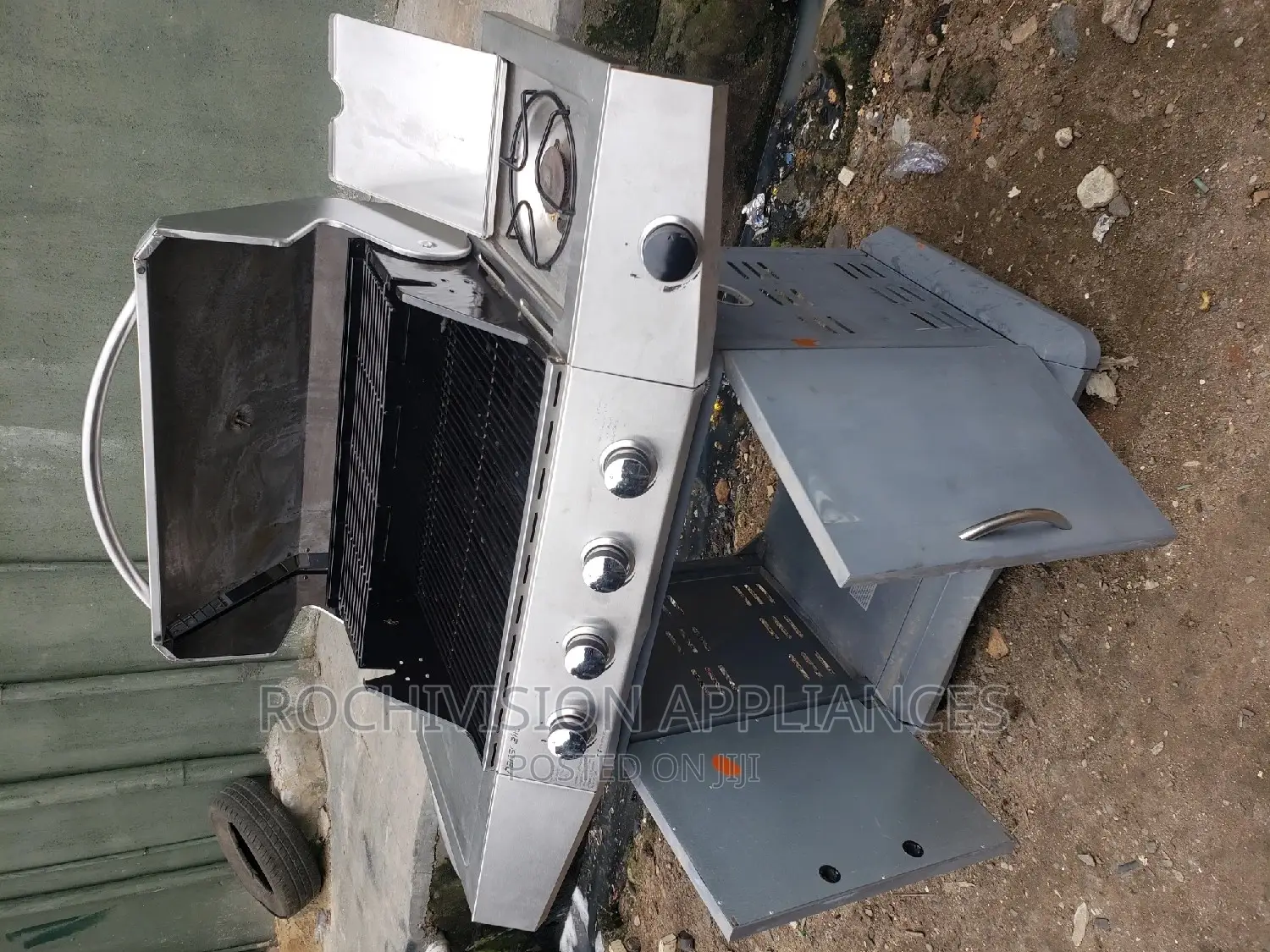 5burner Stainless Steel Barbecue 5burner Bbq With Side Stove