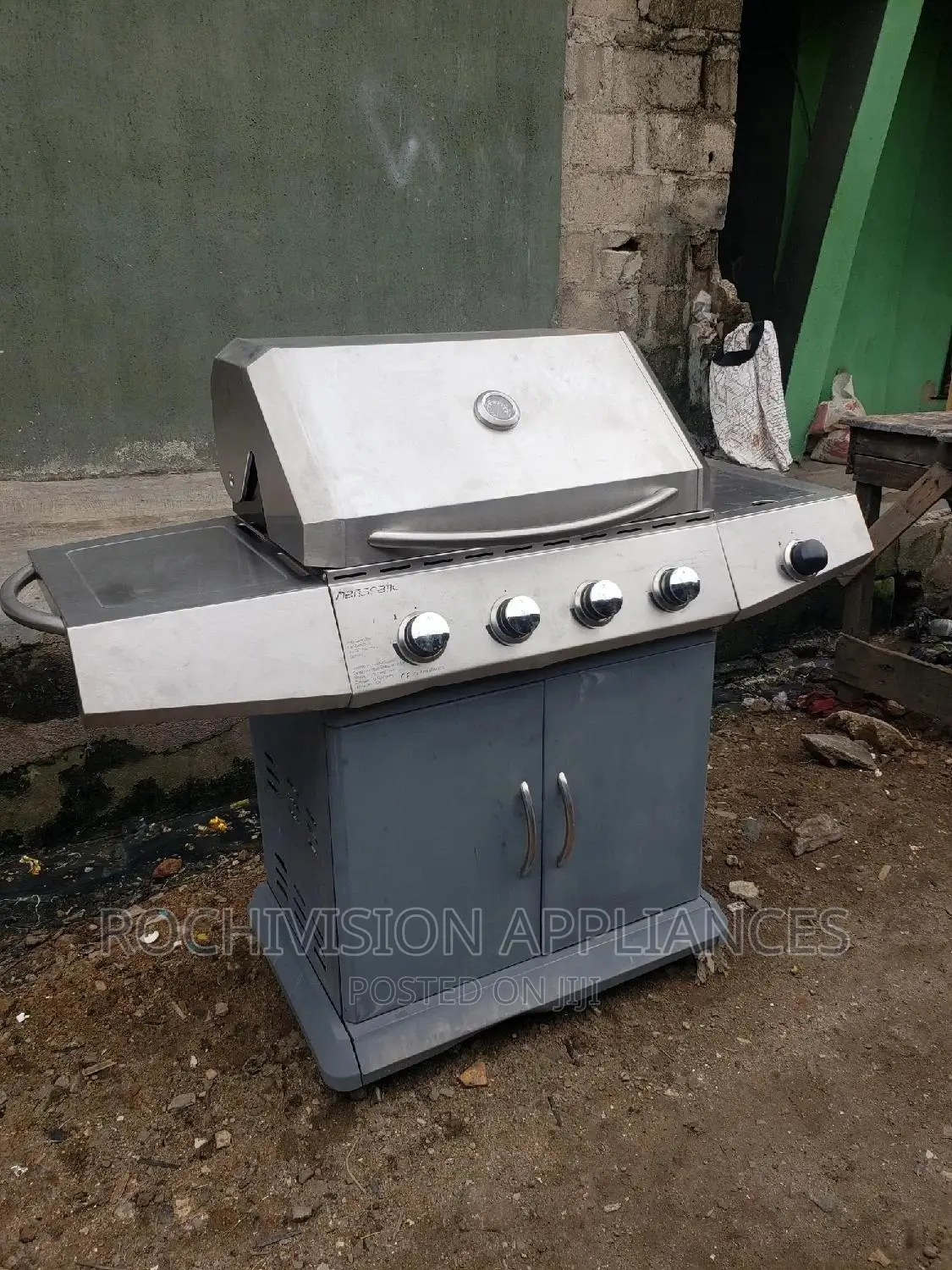 5burner Stainless Steel Barbecue 5burner Bbq With Side Stove