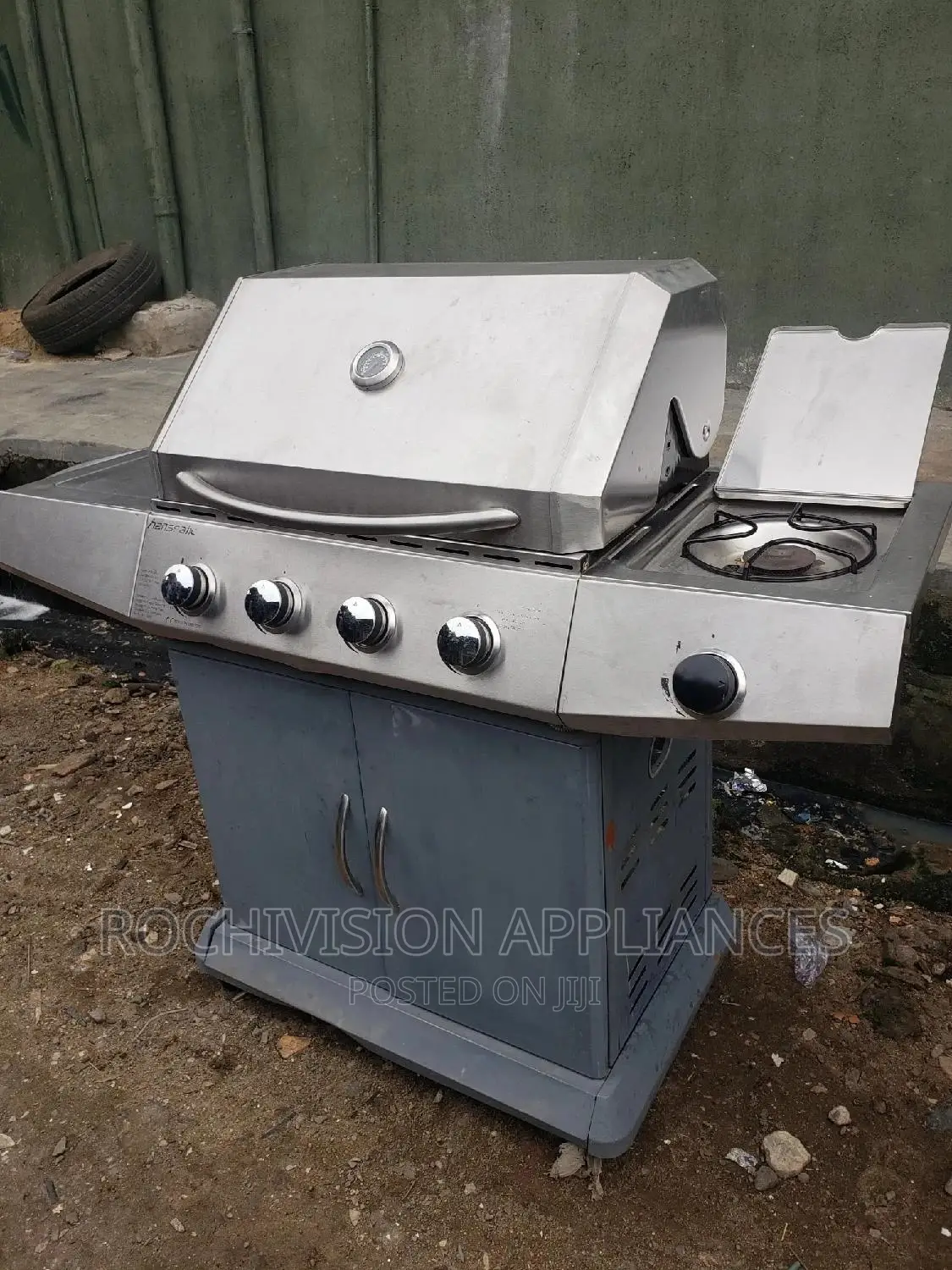 5burner Stainless Steel Barbecue 5burner Bbq With Side Stove