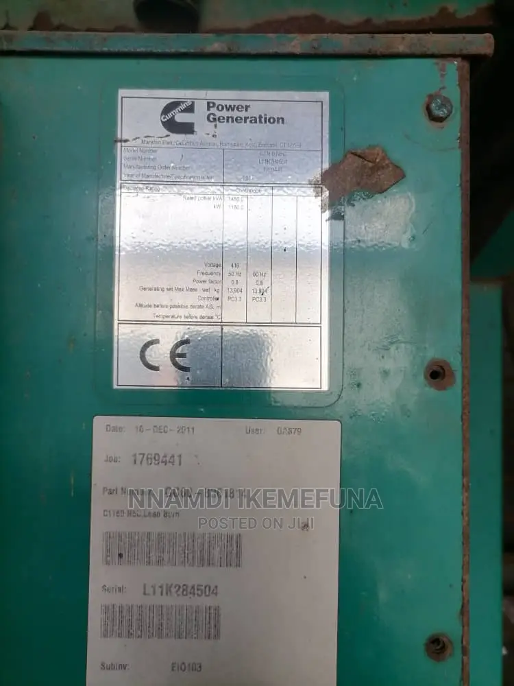 1500kva Cummins Cooking Gas Soundproof Generator Available
