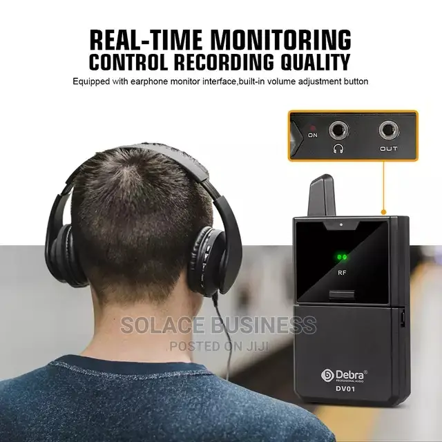 Debra DV02 UHF Wireless Microphone for Interview, Recording