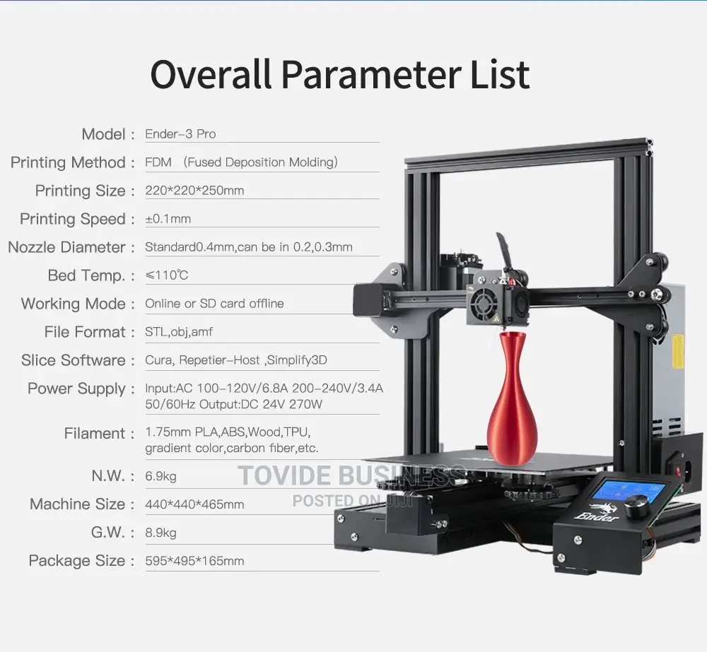 Used Creality 3d Ender-3 Pro Printer With Auto Resume Function