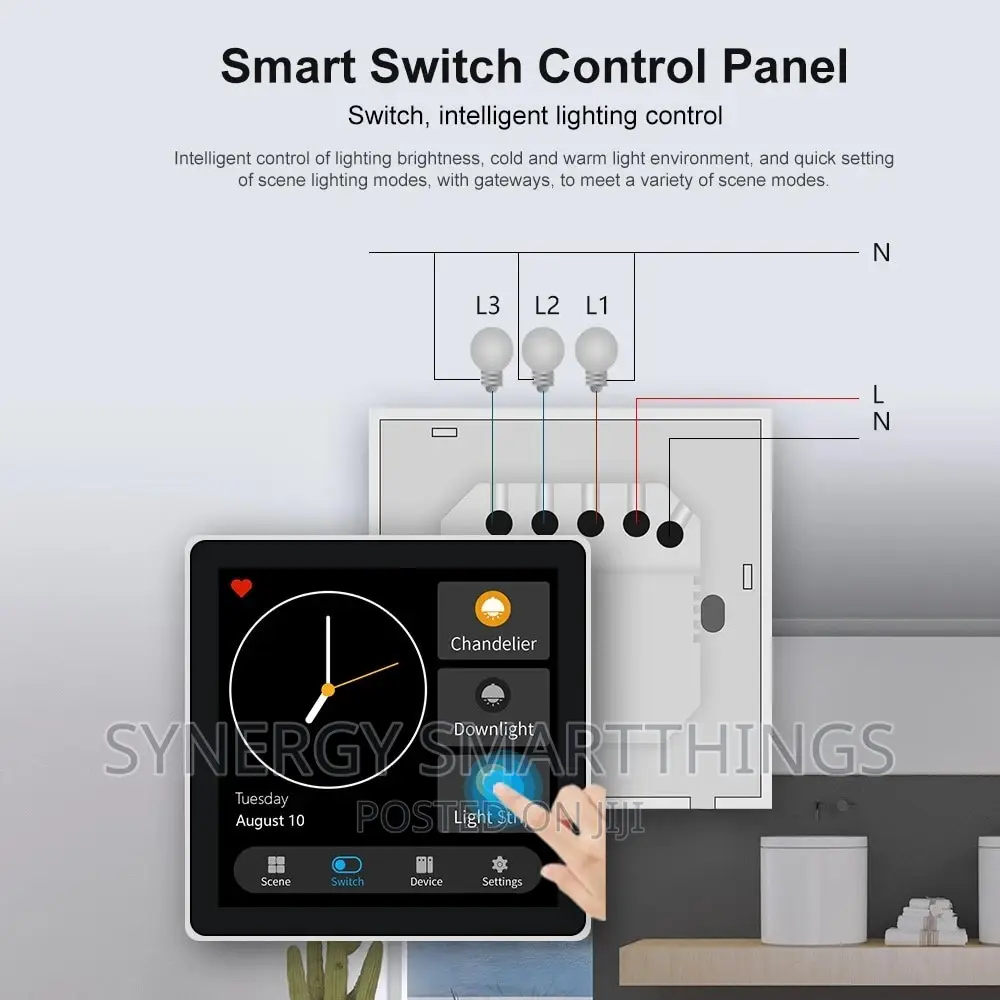 Tuya Zigbee Smart Home Control Panel 4" LCD Touch With 3gang