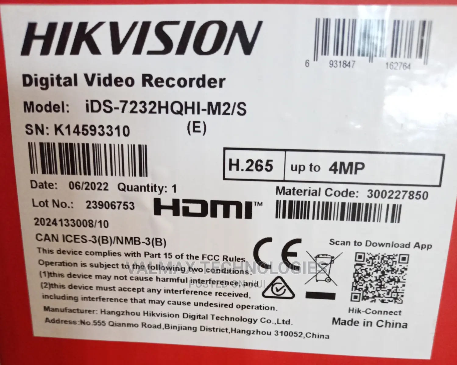 HIKVISION 5mp 32 Channel Turbo Hd DVR