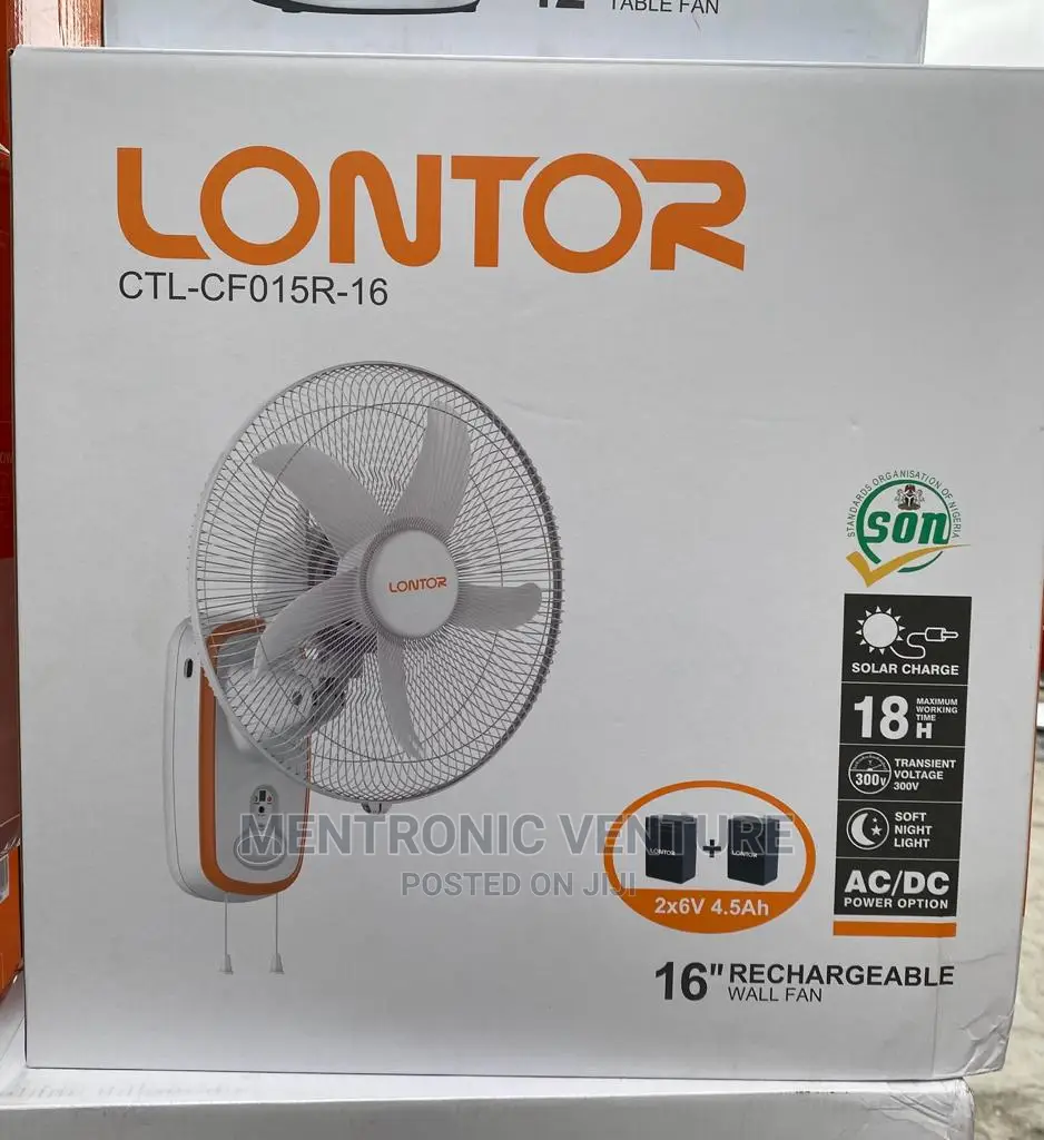 Lontor Rechargeable Wall Fan With Remote Control