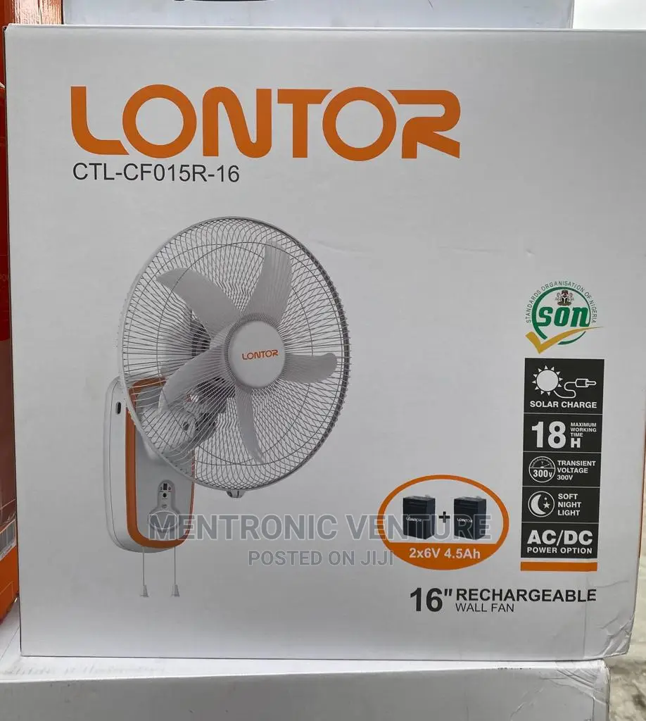 Lontor Rechargeable Wall Fan With Remote Control