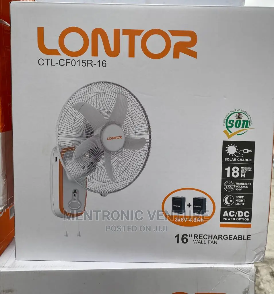 Lontor Rechargeable Wall Fan With Remote Control