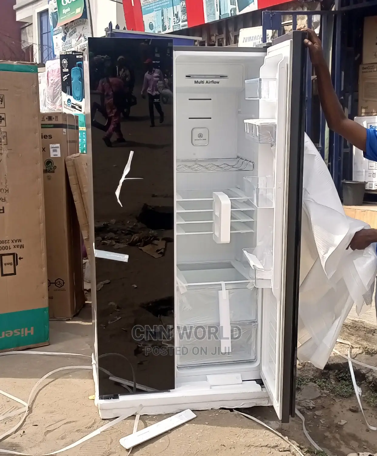 Hisense Side By Side Fridge Inverter (529l) Dispenser 1year
