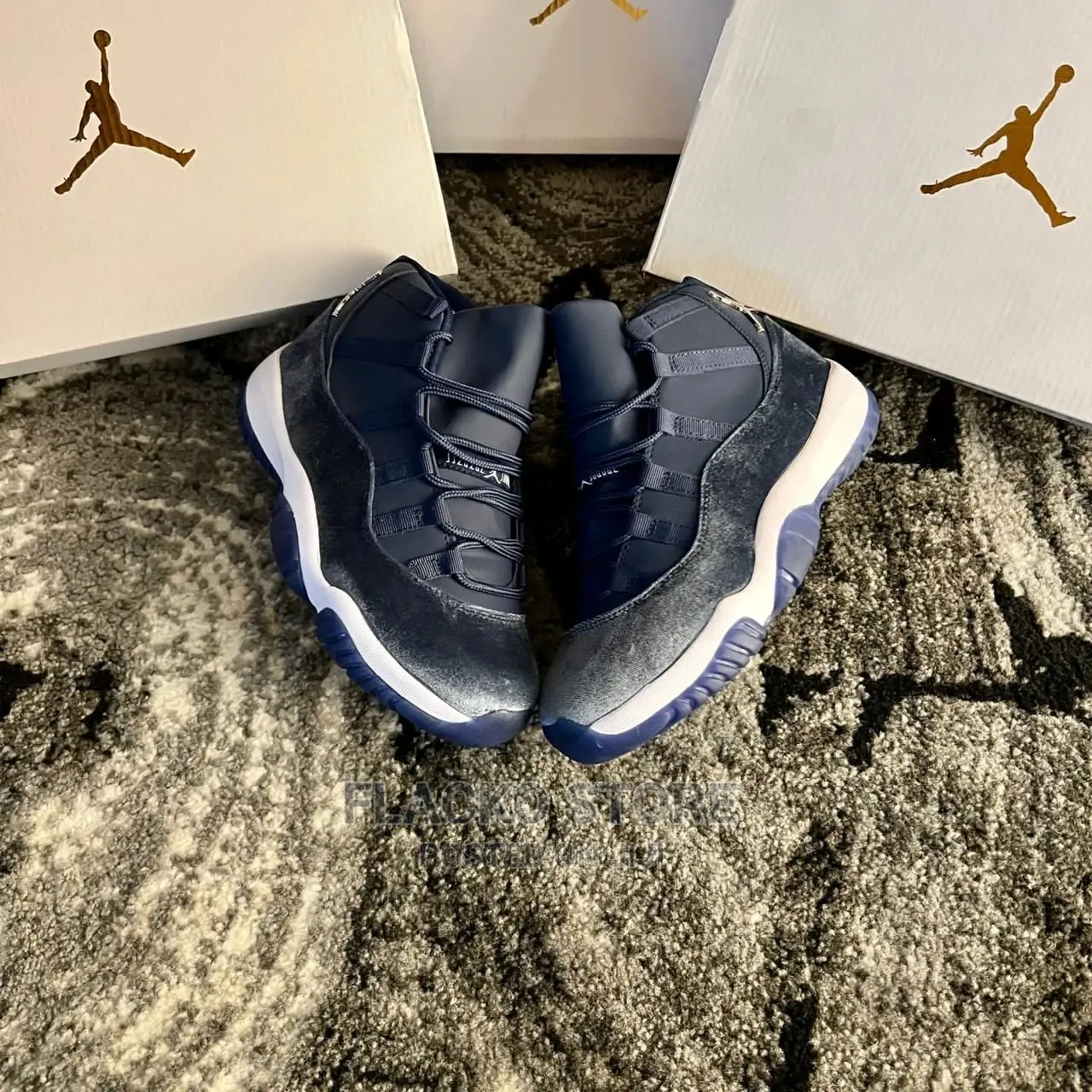 Original Air Jordan 11 Retro Midnight Navy Blue Sneakers