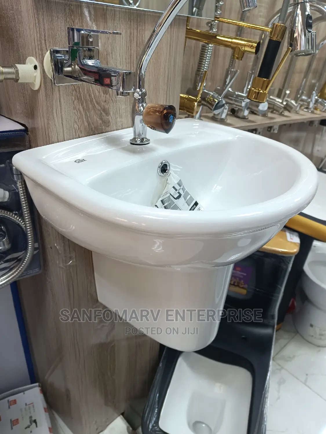 Original Wall Hung Basin With Semi Pedestal