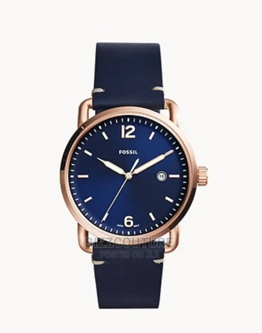 Original FOSSIL Blue Leather Strap Watch Available in Store