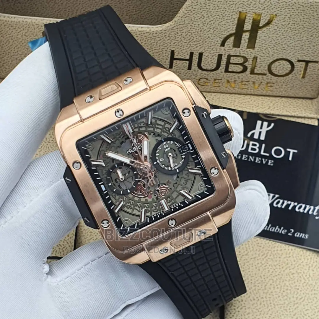 Original HUBLOT Black Rubber Strap Watch Available in Store