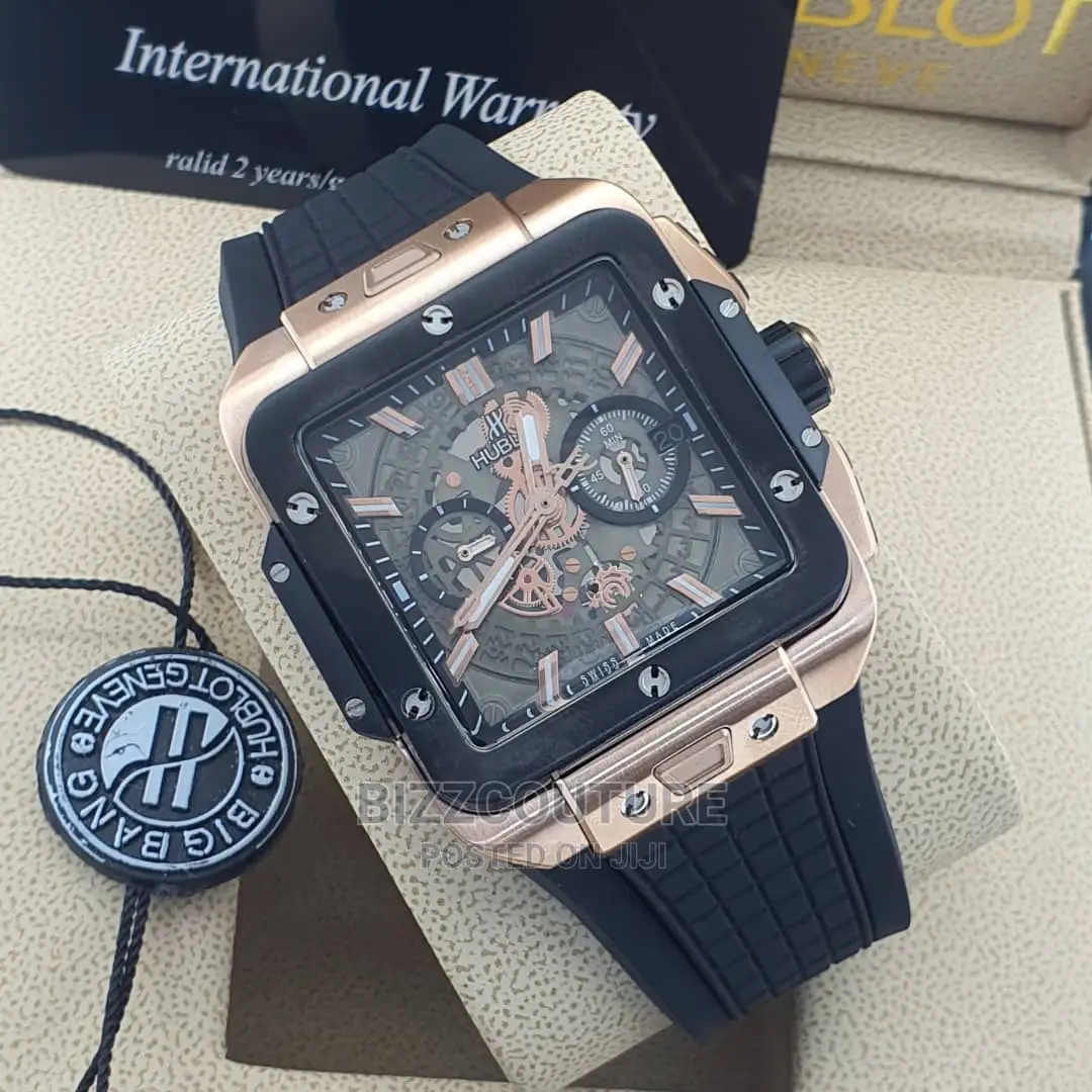 Original HUBLOT Black Rubber Strap Watch Available in Store
