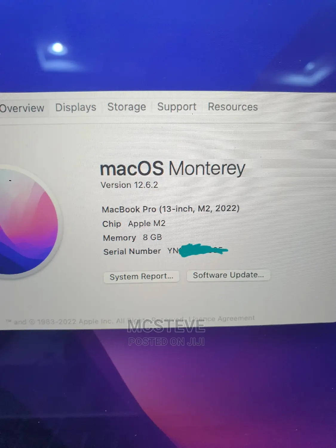Laptop Apple MacBook Pro 2022 M2 8GB Apple M2 SSD 256GB