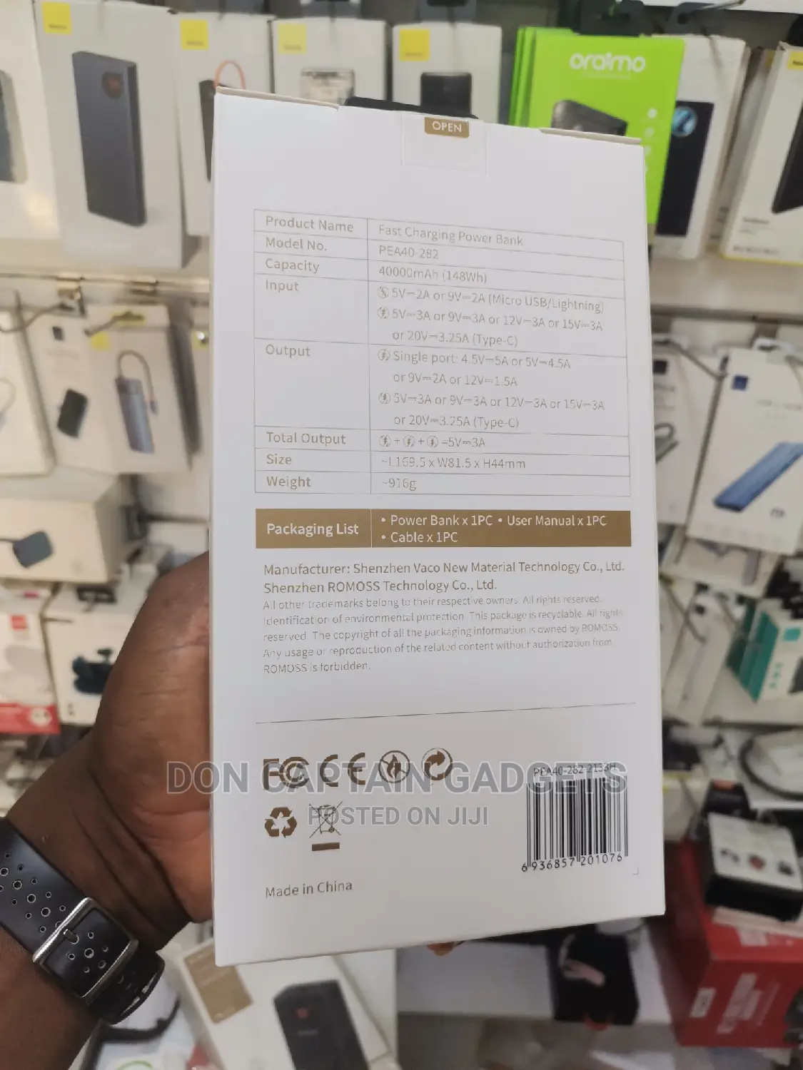 Romoss Pea40 Pro 65w Laptop Power Bank 40000mah