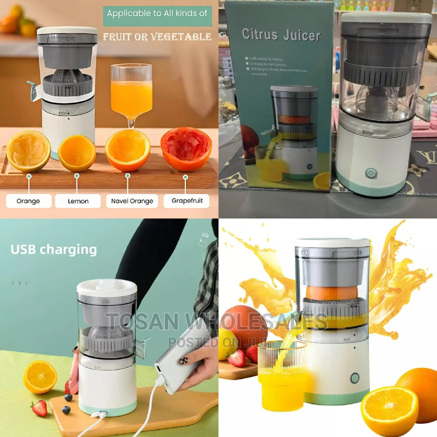 Rechargeable Electric Citrus Juicer
