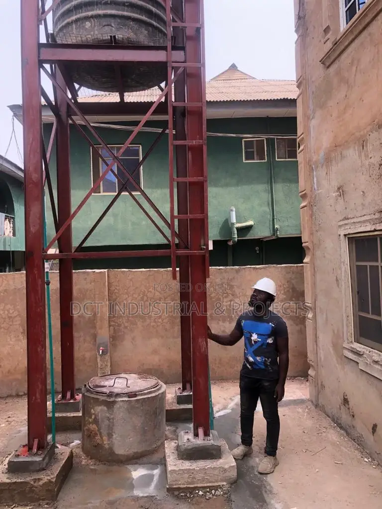 12mtrs Height Steel Elevated Water Tanks Stand Fabrication