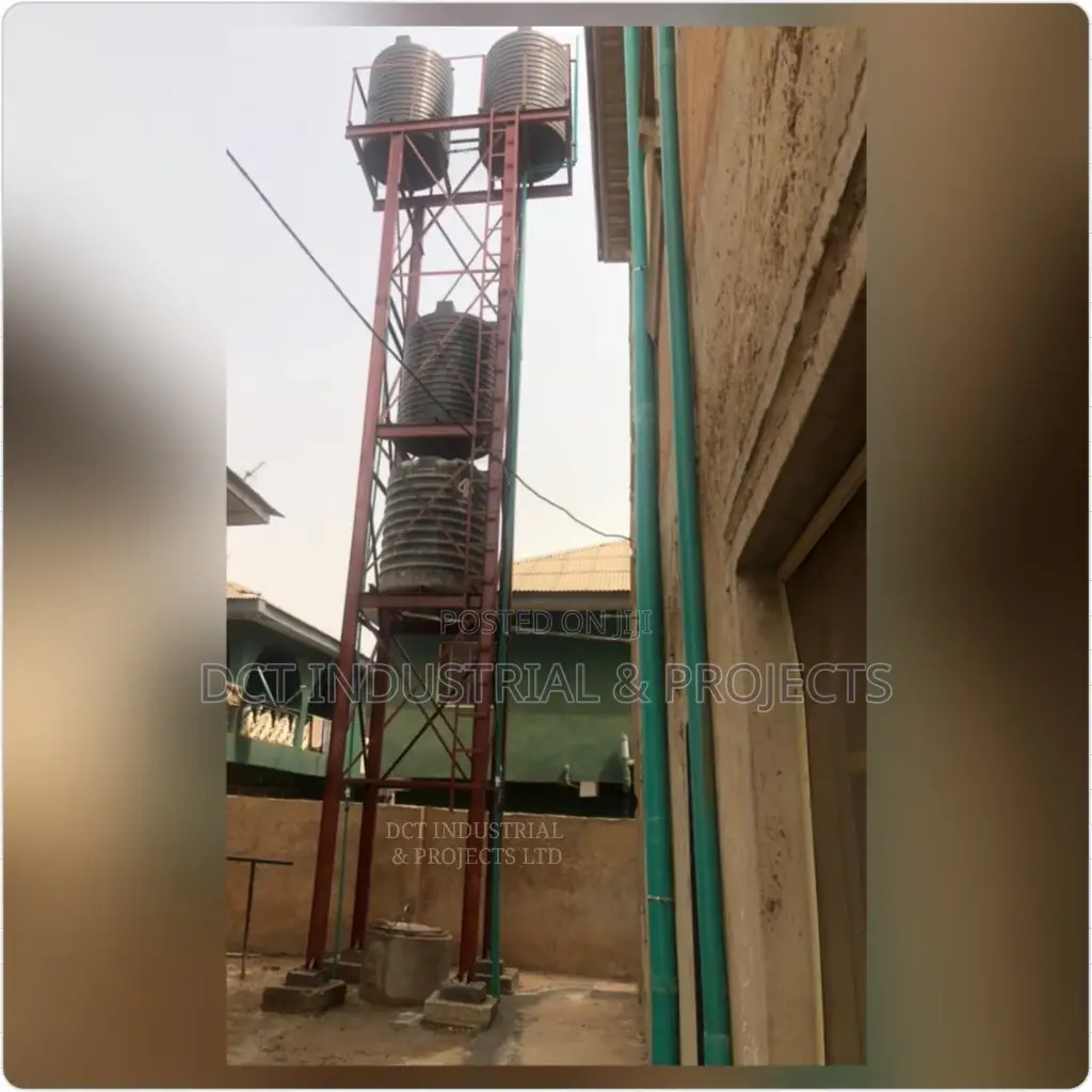 12mtrs Height Steel Elevated Water Tanks Stand Fabrication