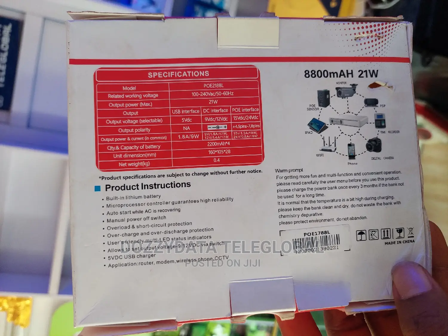 Multipurpose Powerbank/Mini-Ups, for Wifi Router and CCTV