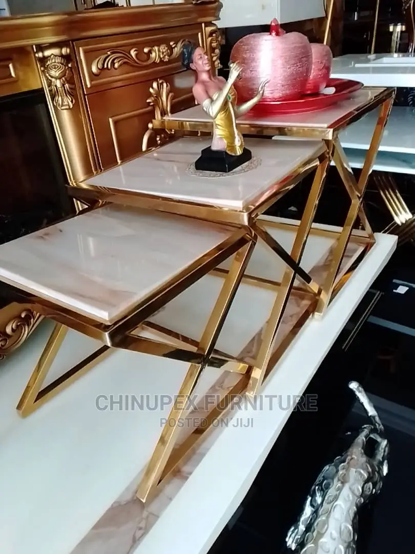 3 in One Side Stools Marble Top