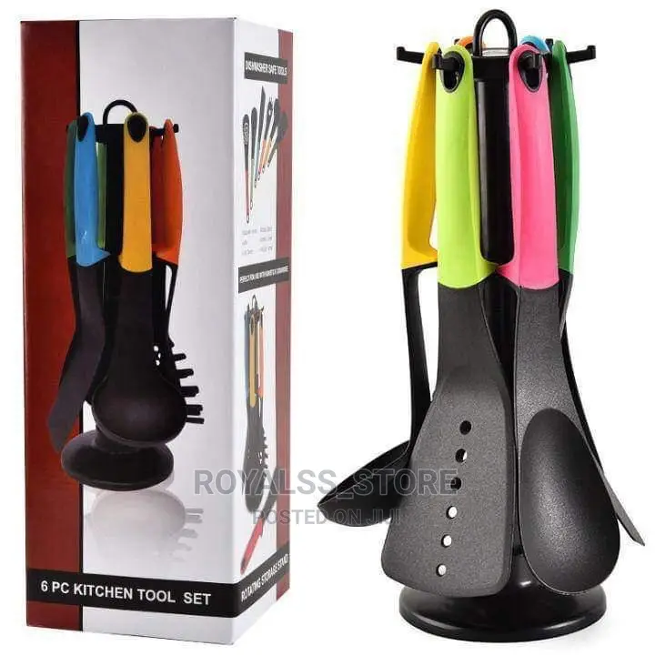 Silicone Nonstick Spoon Set With Rotating Hanger