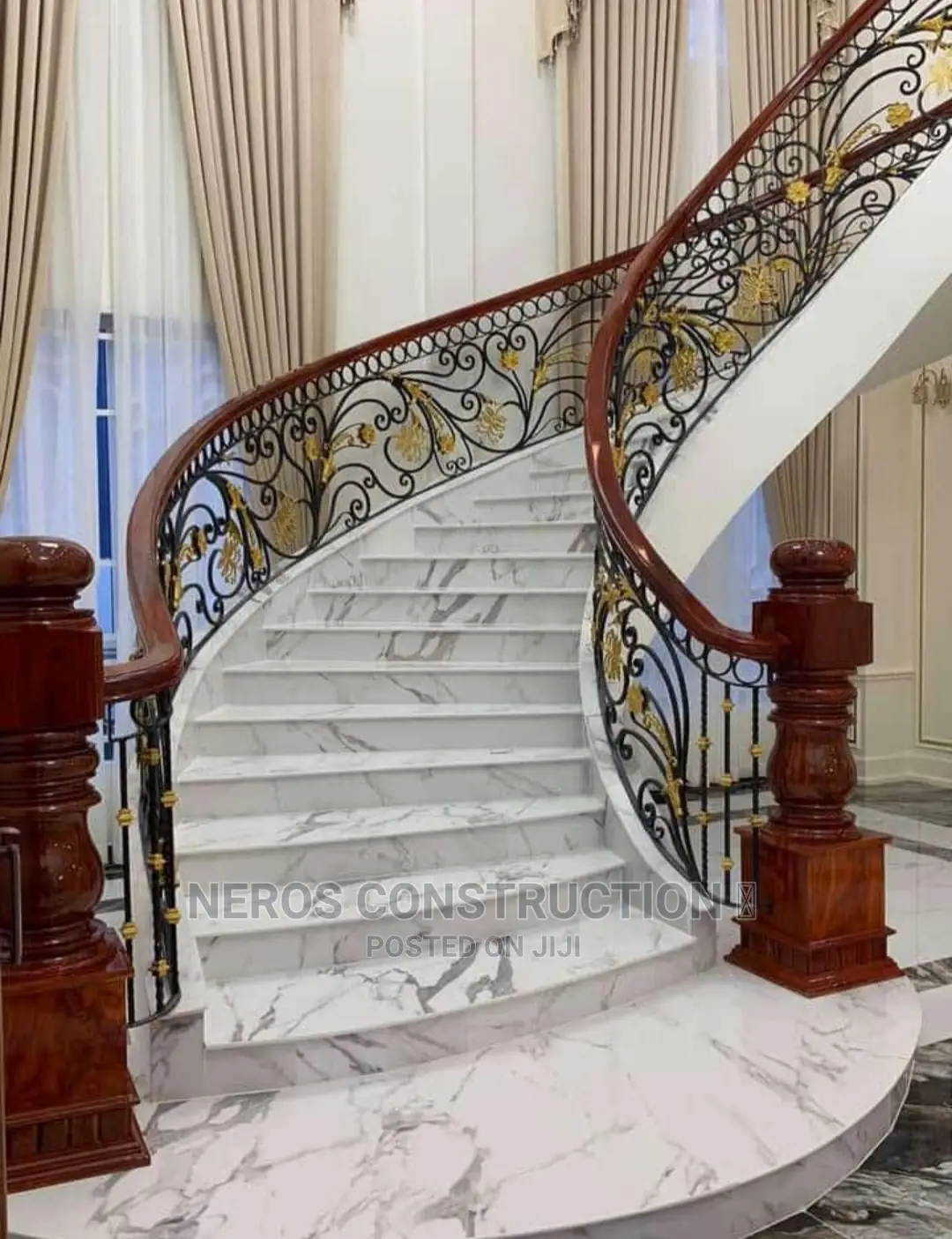 Italian Wrought Iron Rail With Wooden Top