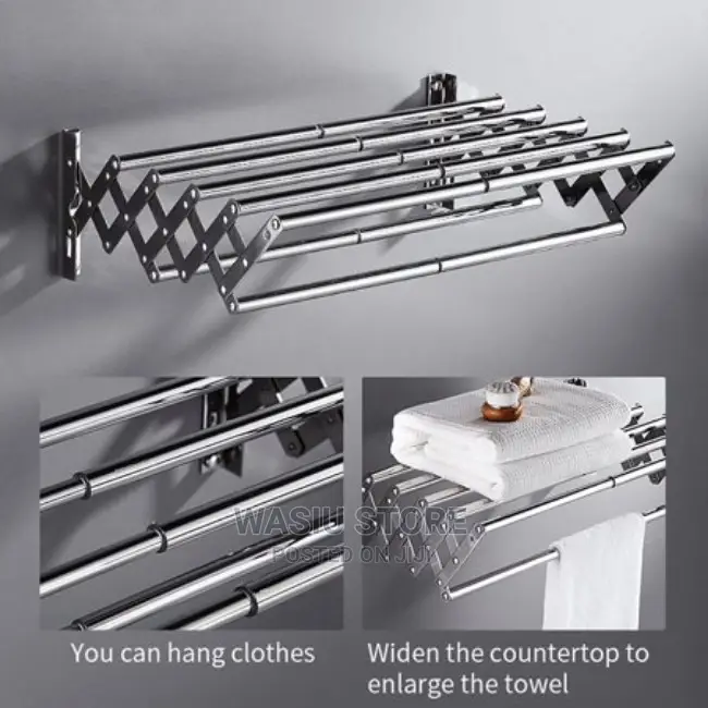 Wall Mount Drying Clothes Rack/Telescopic Towel Hanger