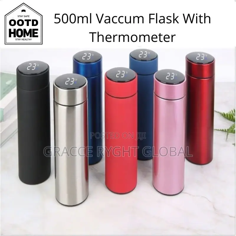Portable Flask With Thermometer