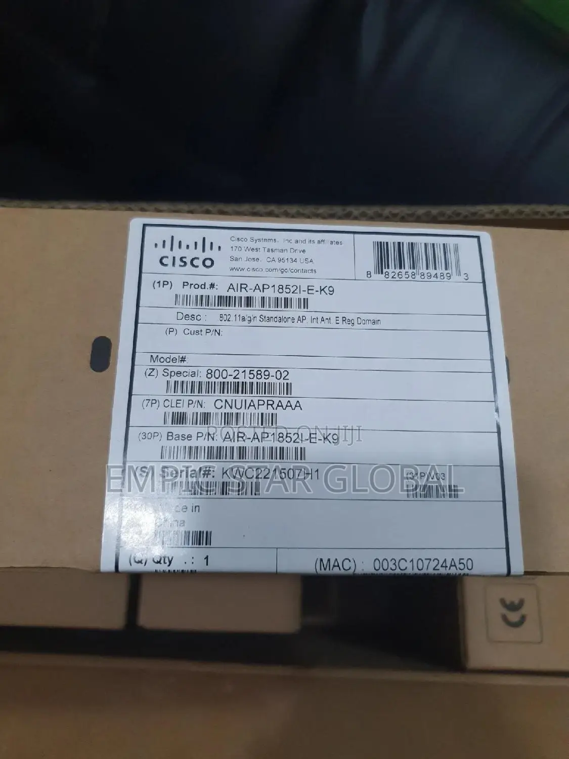 Cisco Air-ap1852i-e-k9 Access Point