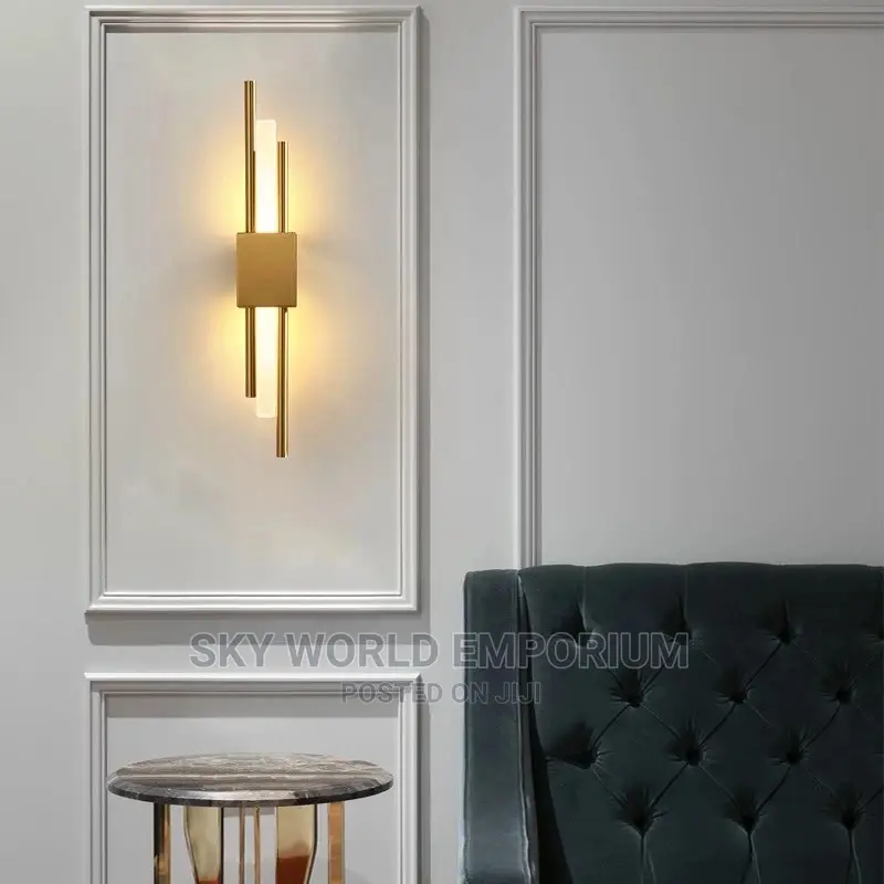 Nordic Acrylic Led Wall Lamp Gold Pipe