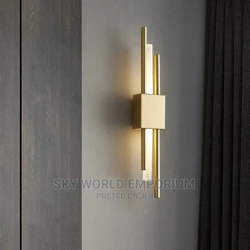 Nordic Acrylic Led Wall Lamp Gold Pipe