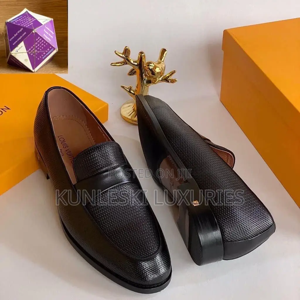 Original Louis Vuitton Men Leather Loafers Shoe Available