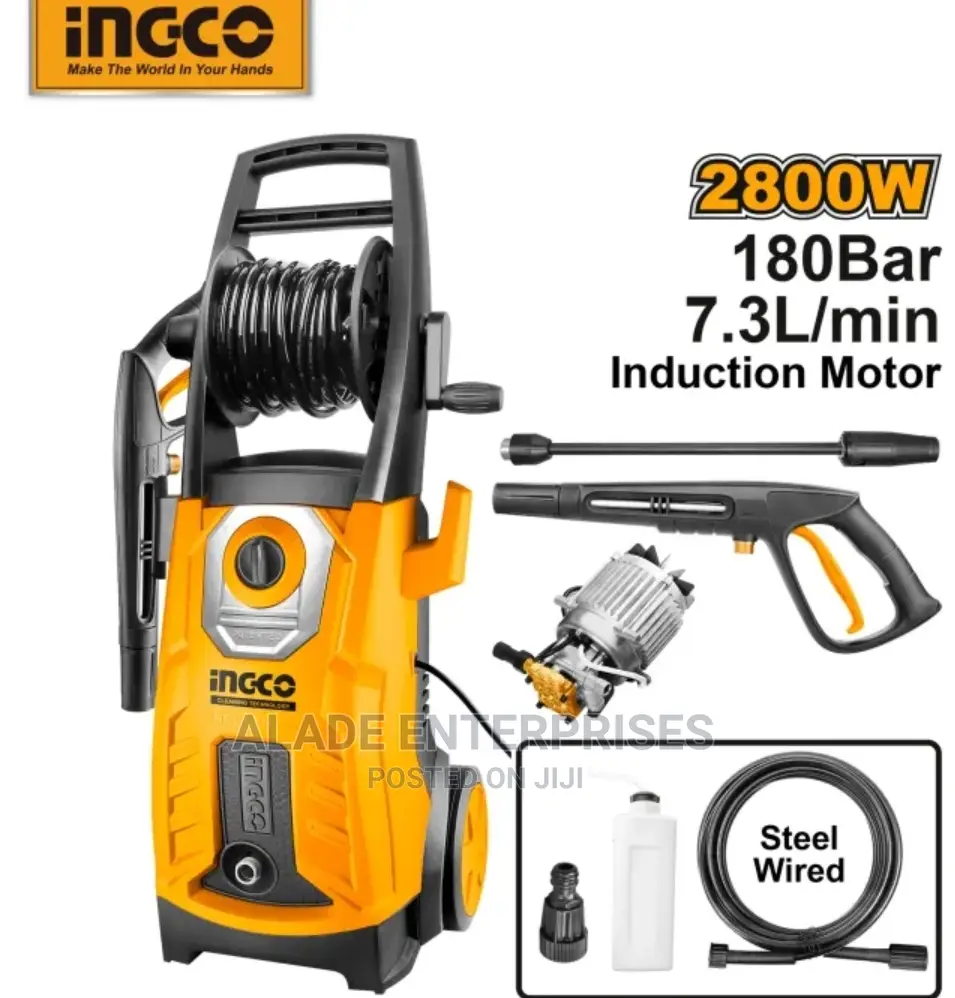 INGCO 2800W High Pressure Washer Brushless Induction Motor