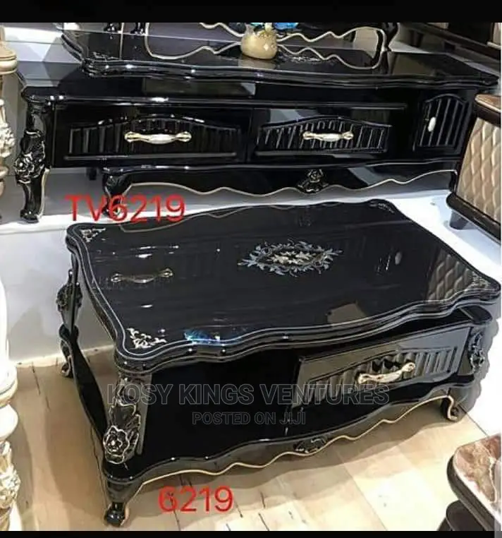 Royal TV Stand With Center Table Black