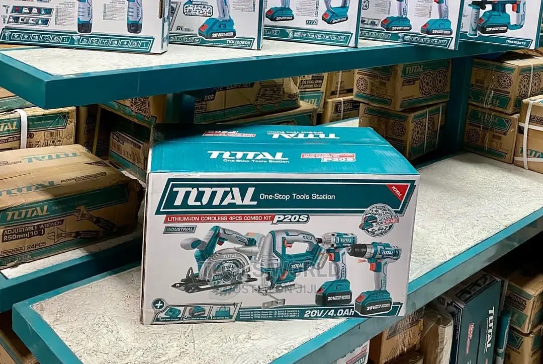 Cordless 4pcs Combo Kit 20v- 4ah, Total TCKLI2010
