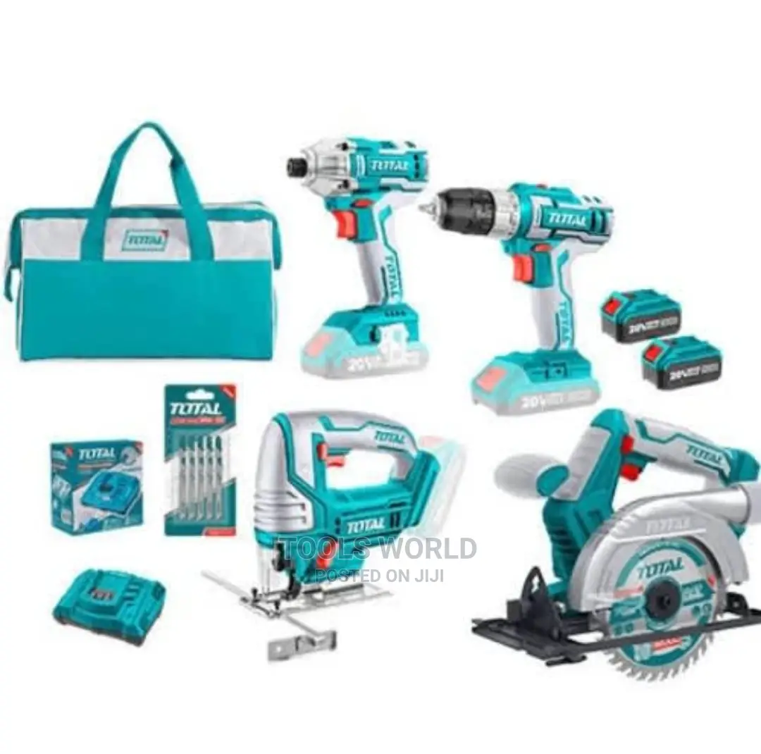 Cordless 4pcs Combo Kit 20v- 4ah, Total TCKLI2010
