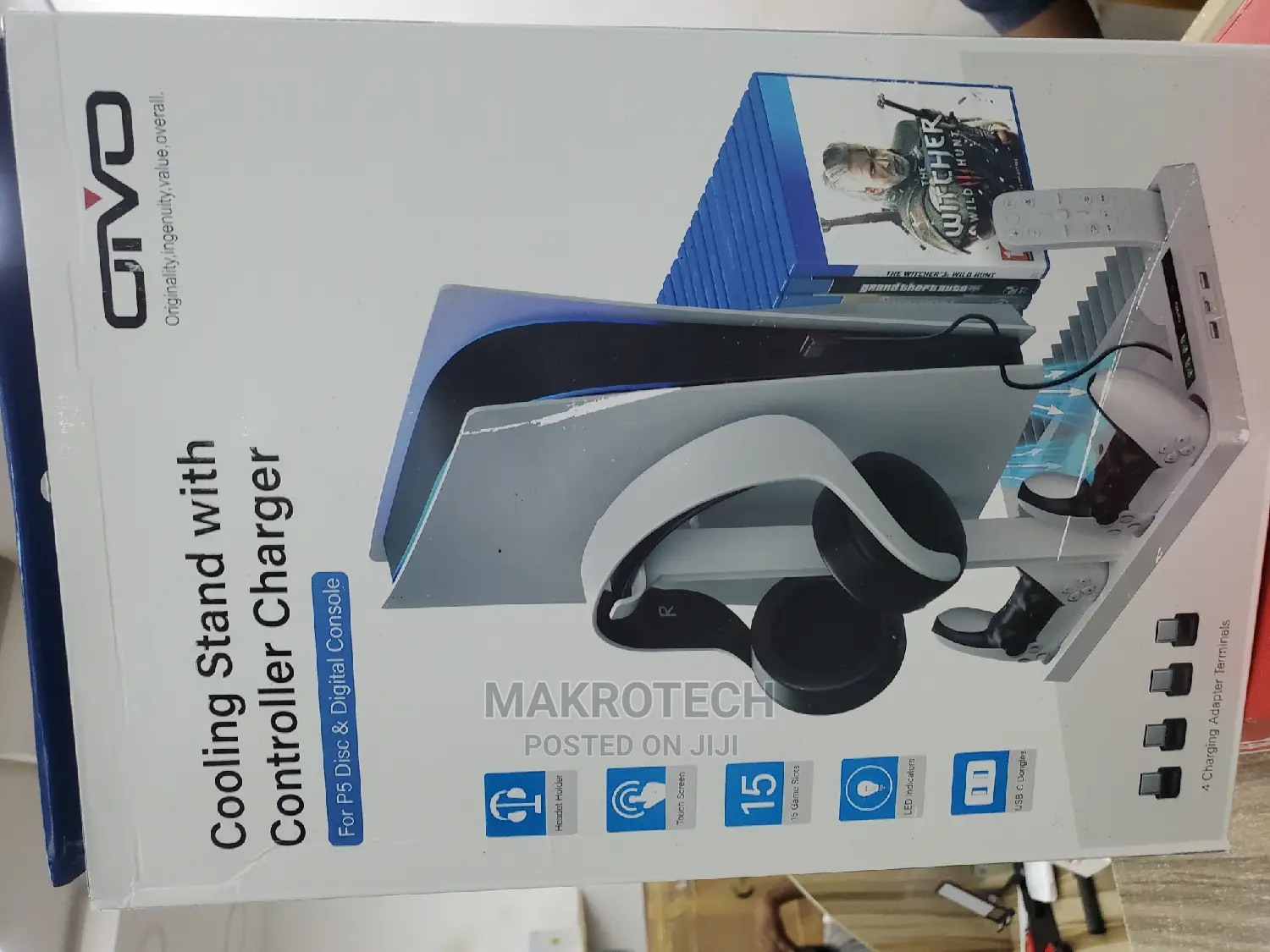 Oivo Ps5 Stand Suction Cooling Station With Ac Adapter