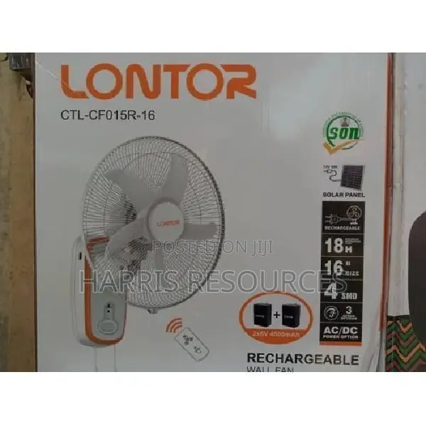 Lontor Rechargeable Wall Fan With Remote Control