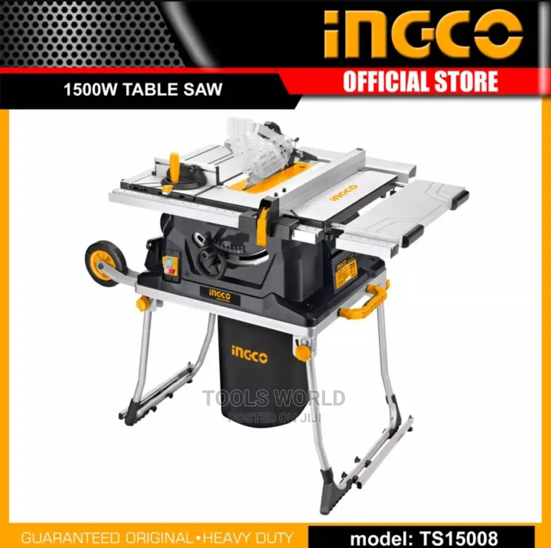 INGCO Industrial 1500W Laser Guide Foldable Table Saw Heavy