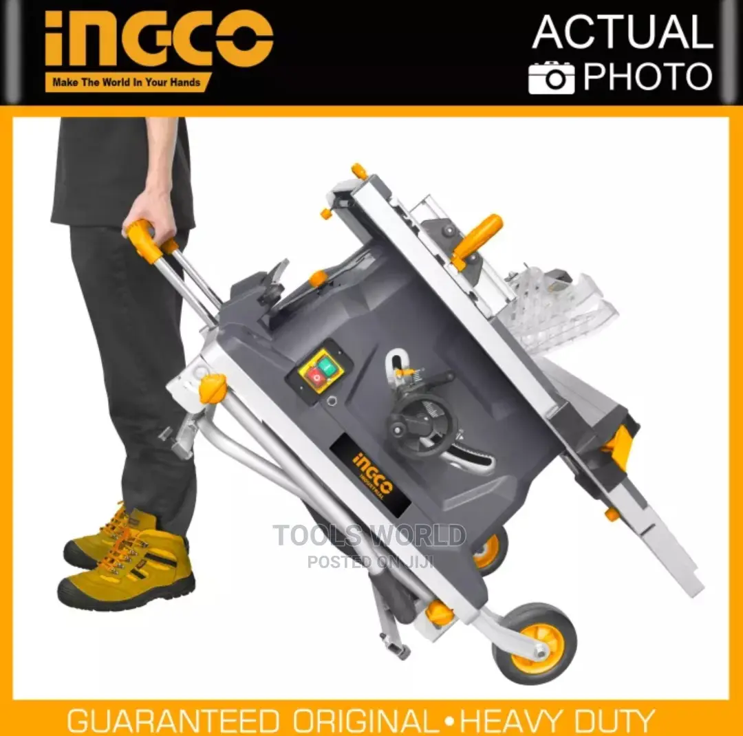 INGCO Industrial 1500W Laser Guide Foldable Table Saw Heavy
