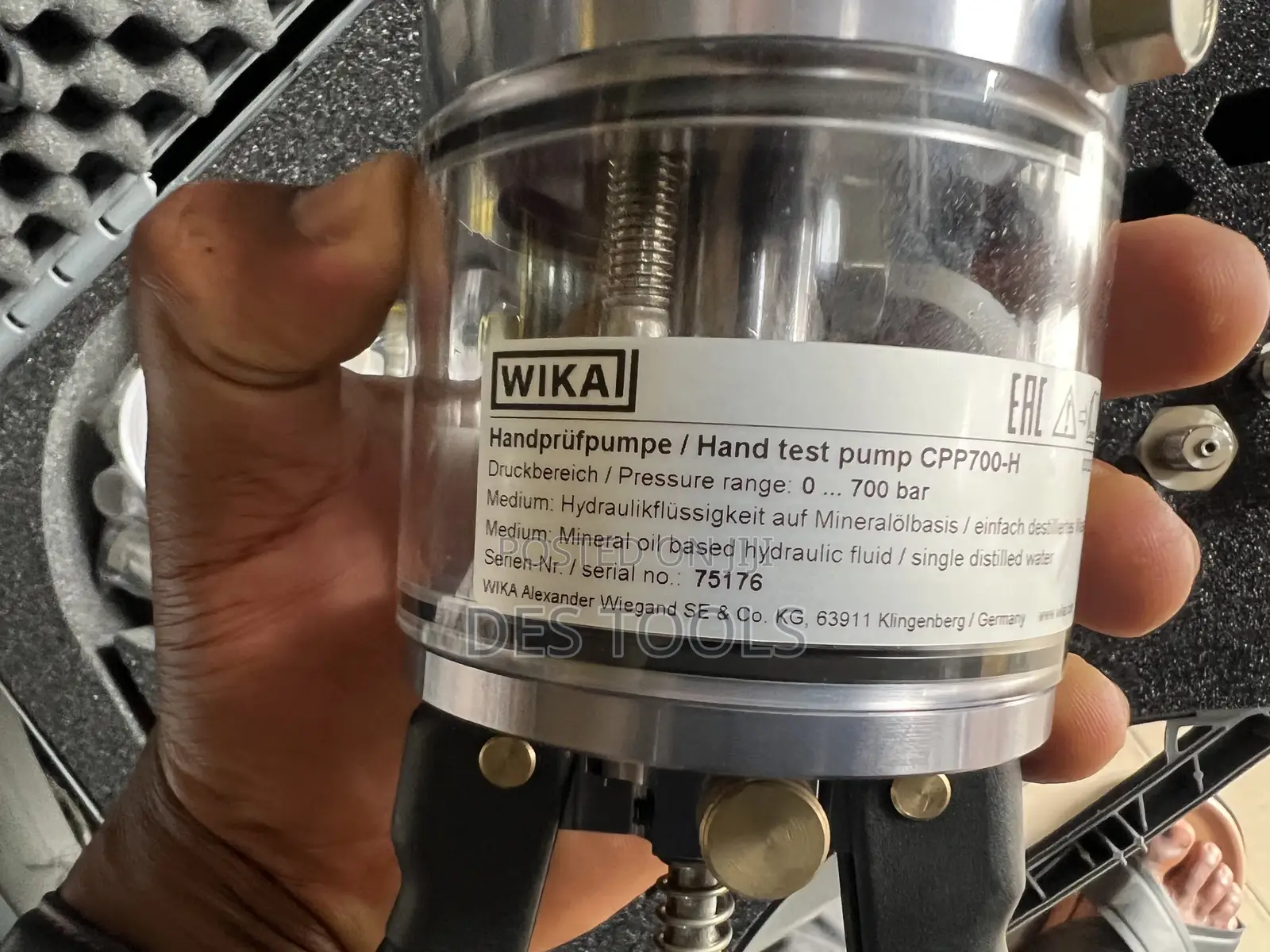 WIKA Instrument CPP700-H Hydraulic Hand Pump 10,000 PSI