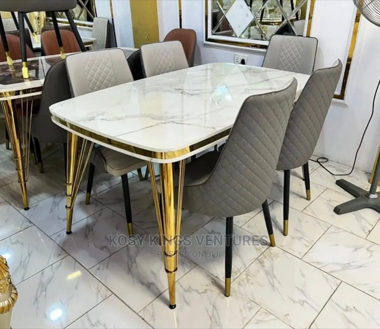Executive 6 Seater Marble Top Royal Dinning Set.