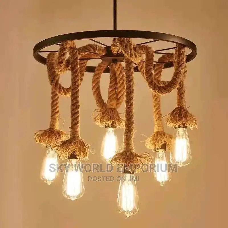 Vintage Hemp Rope Chandelier