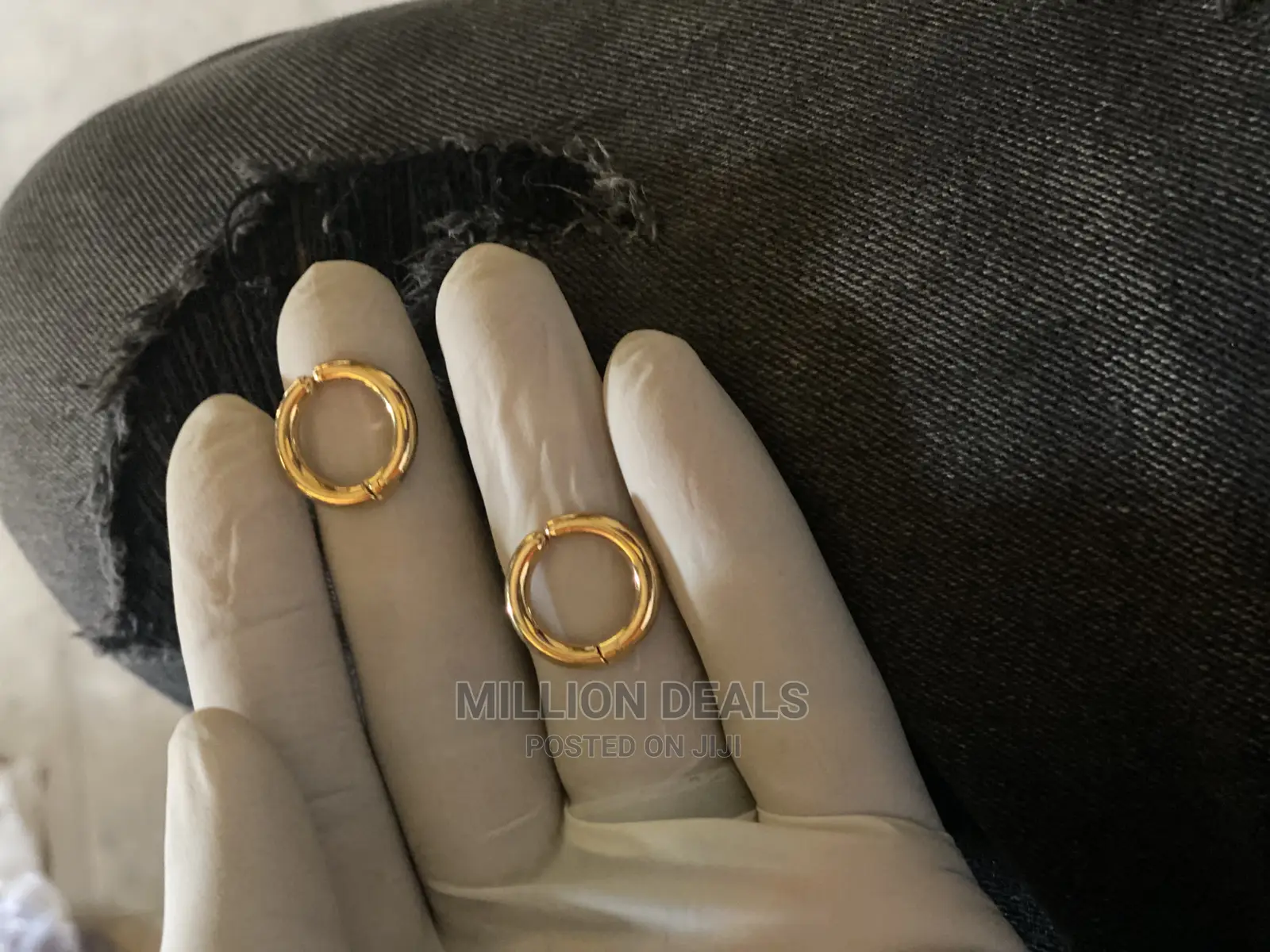 Magnetic Clip on Men’S Unique Earrings Gold