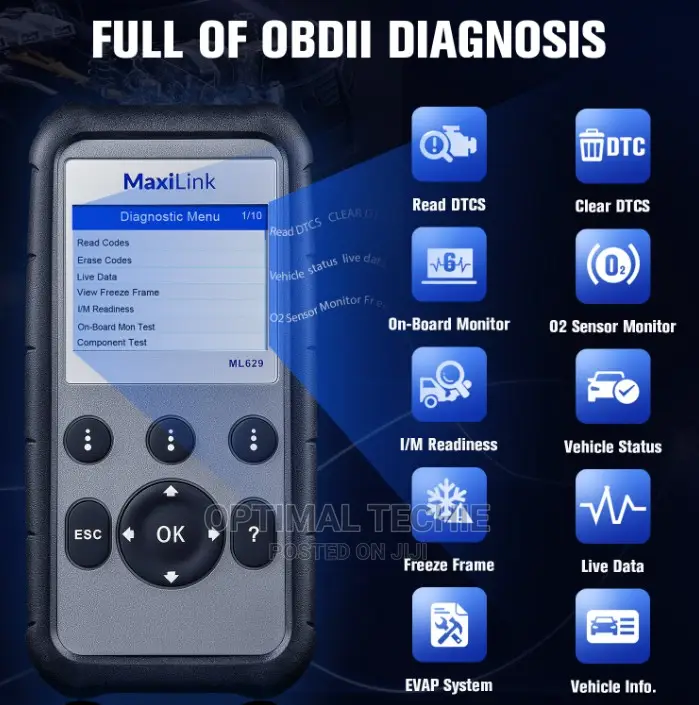 Autel ML629 Maxi-Link OBD2 Car/Vehicle Scanner SRS