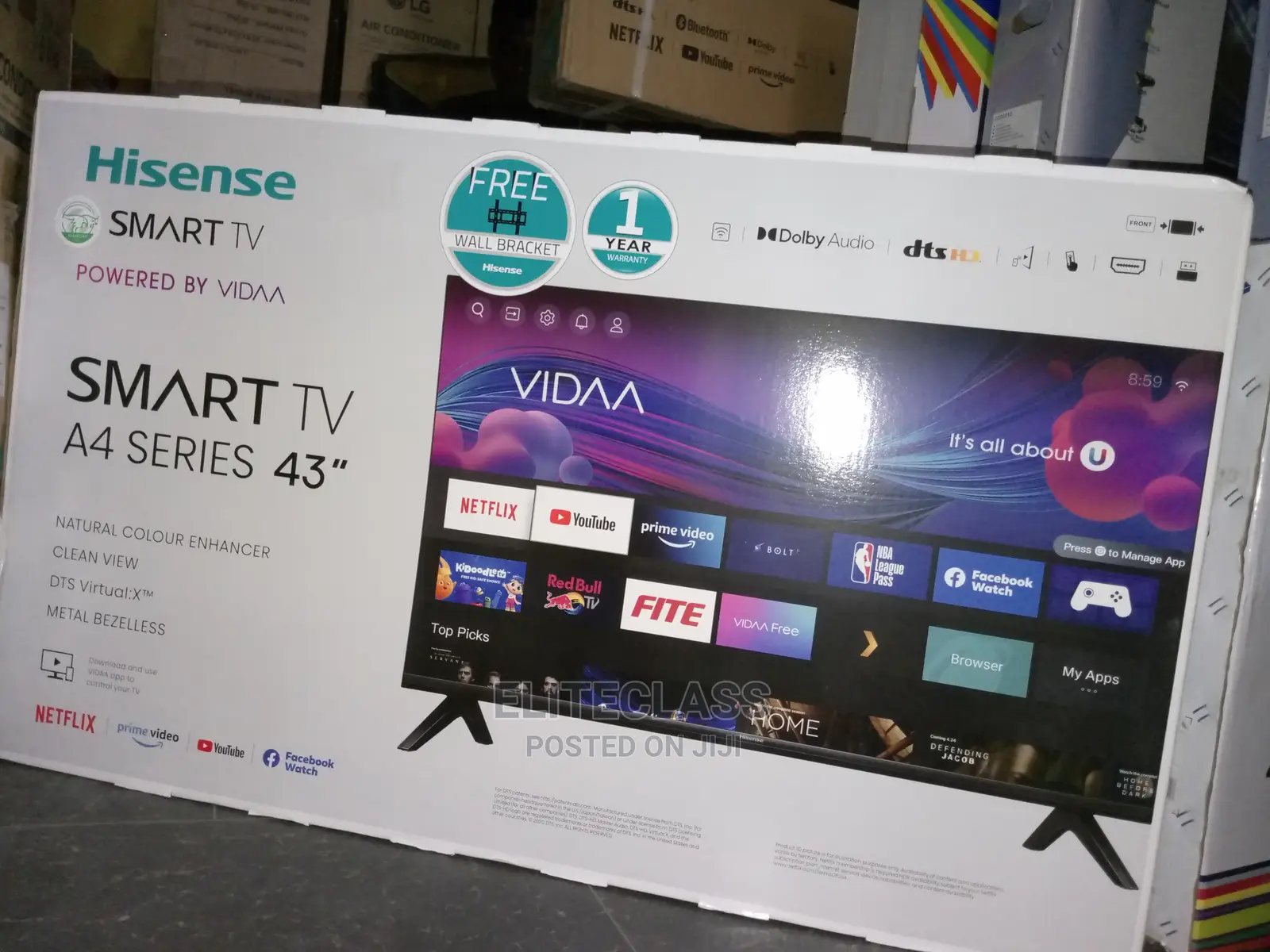 A4g- Hisense 43-Inch Smart Tv| Brand New ( Youtube+ Netflix)